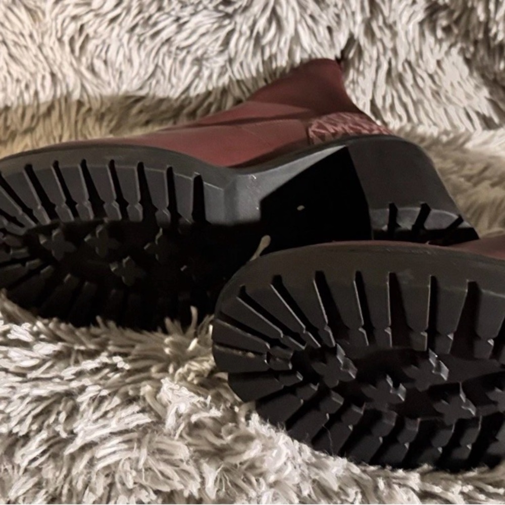Michael Kors Burgundy Combat Boots - Picture 6 of 7